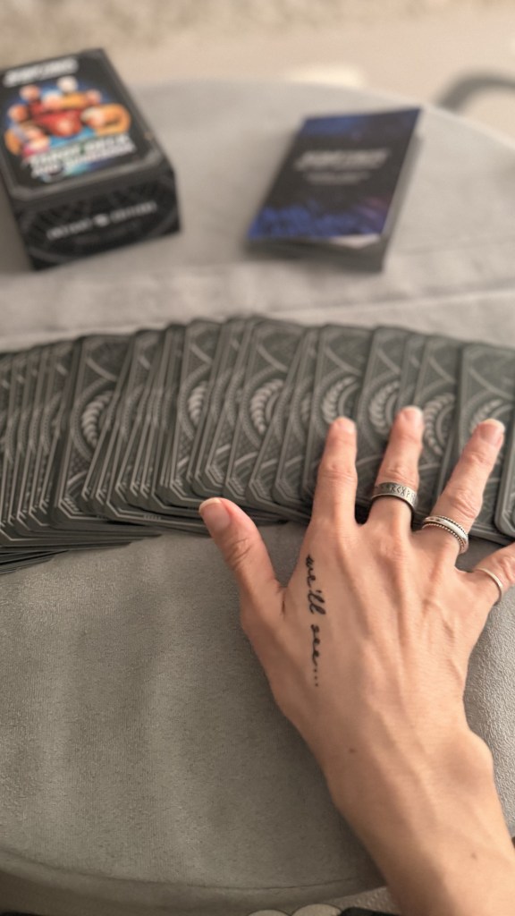 About to pull the cards from the Star Trek deck