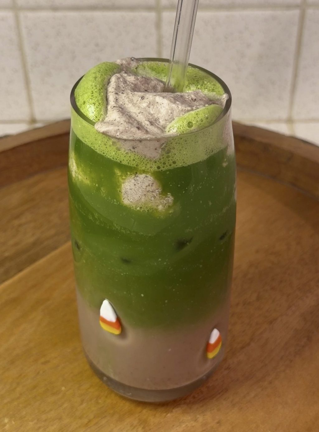 Gluten-Free Oreo Matcha Latte with Cookies & Cream&nbsp;Whip